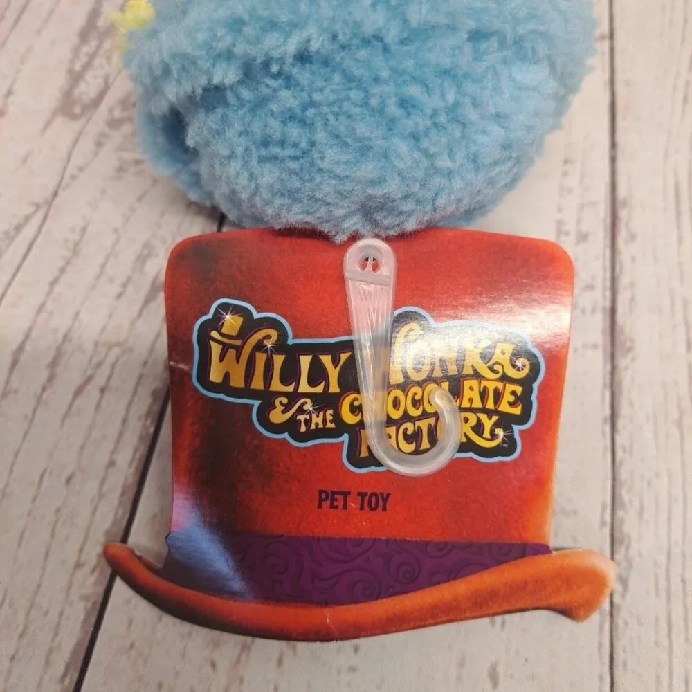 Willy Wonka Chocolate Factory Golden Ticket Boy Pet Toy Squeaker Plush, Lot Of 2